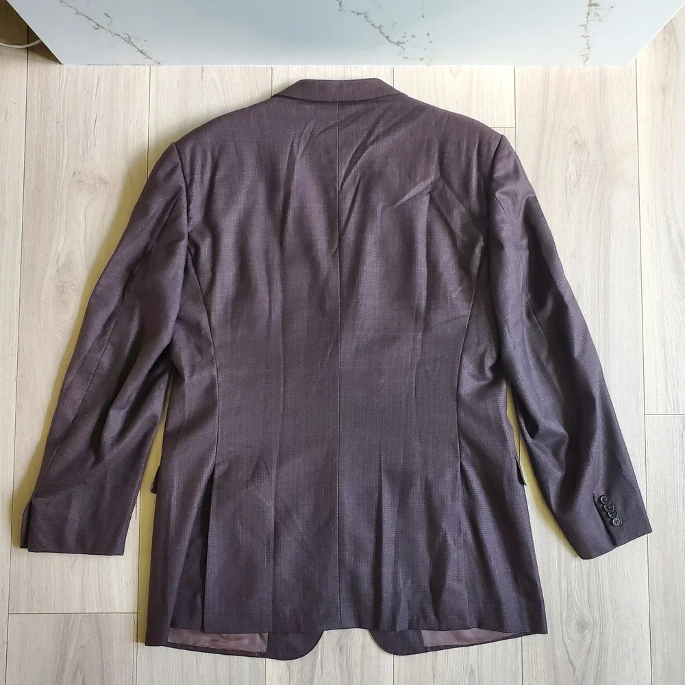 Ermenegildo Zegna Blazer Mens 44L Brown Wool Trofeo Neiman Marcus Sport Coat